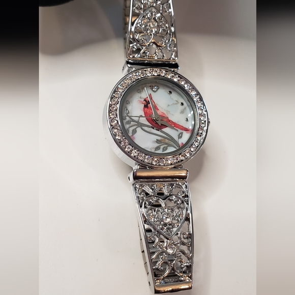 NWOT BGE Silverstone Cardinal Remembrance Watch Crystal Rhinestones - Picture 2 of 9